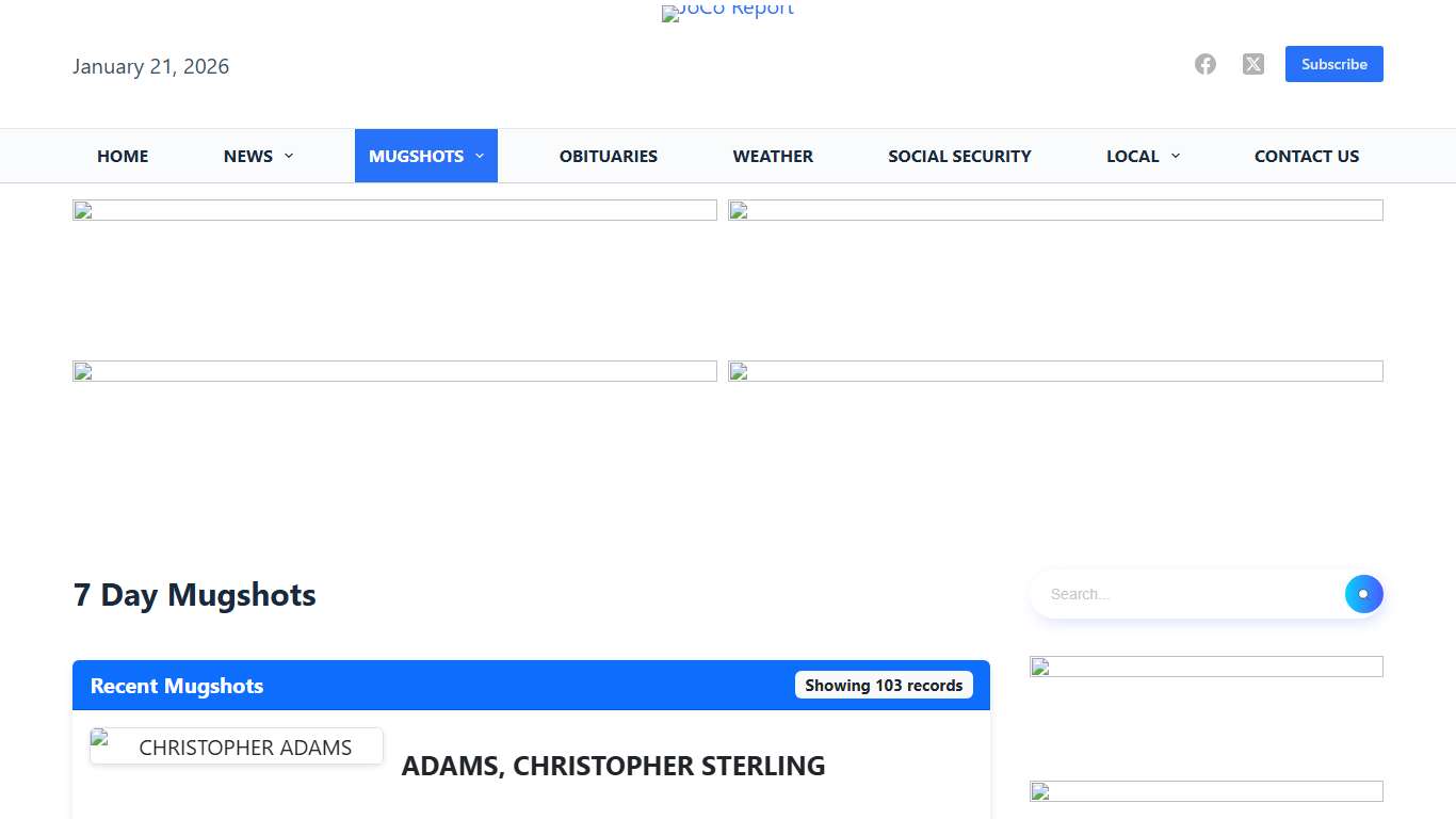 7 Day Mugshots – JoCo Report